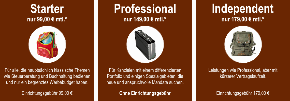 Pakete Onlinemarketing Steuerberater